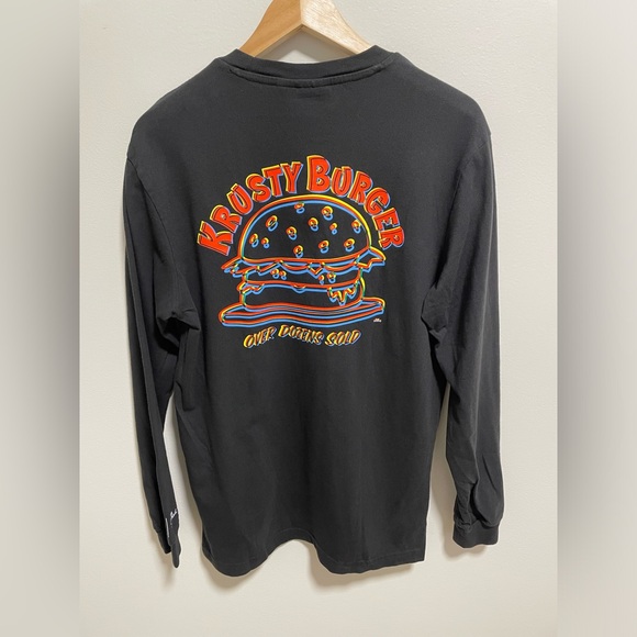 Adidas X The Simpsons Shirt Mens Small - Krusty Burger Long Sleeve Tee Black - Picture 1 of 7